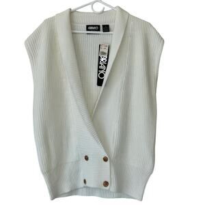 New Vintage Fabriano wrap knit sweater vest 70s 80s old money preppy retro M